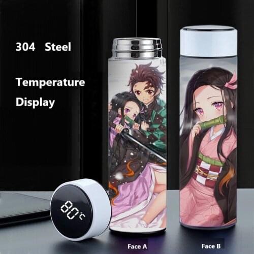 Customization Gift Japanese Cartoon Anime Vacuum Cup Demon Slayer Stainless Steel Thermos Vacuum Flask Kawaii Loli water bottle