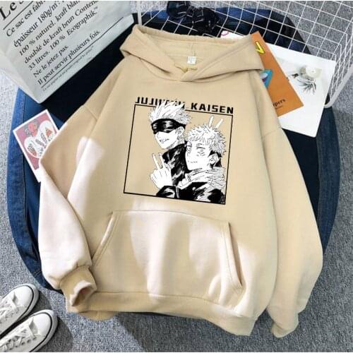 Unisex Japanese Anime Jujutsu Kaisen Hoodies Men Yuji Itadori Cartoon Sweatshirts Kawaii Gojo Satoru Graphic Streetwear Male
