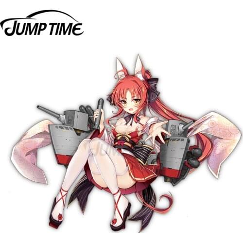 Jump Time 13 x 7.6cm For Azur Lane Naka Anime Waifu Car Stickers Vinyl JDM Sunscreen Waterproof Bumper Occlusion Scratch Decal