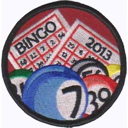 Embroidery Bingo Logo Patches Made of Twill with Merrow Border and PVC backing Welcome customized MOQ50pcs free shipping