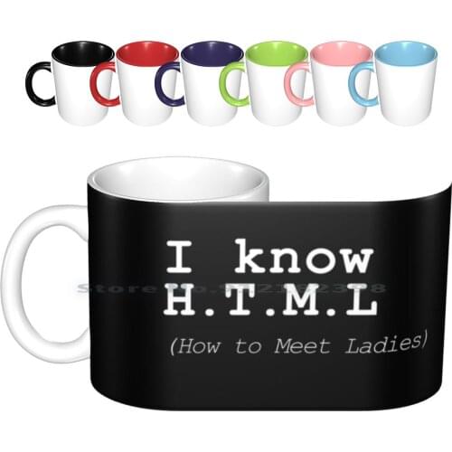 I Know Html Ceramic Mugs Coffee Cups Milk Tea Mug Mr Robot Society Hbo Tv Series Hackers Programmers Programing Pc Computering