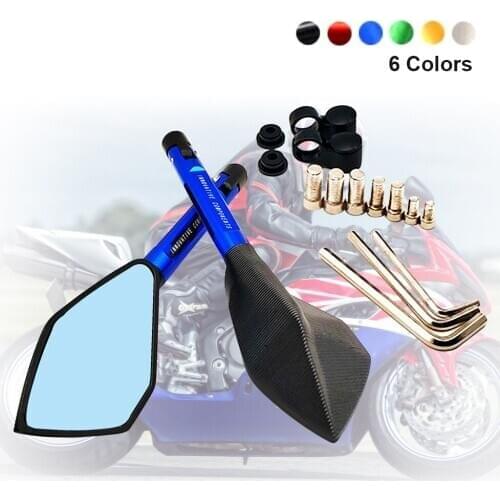 Hot Motorcycle Retrovisor Mirror Blue Glass Rearview Side Mirrors For Honda CBR1000RR CB650F For Kawasaki z 1000 sx z1000 sx