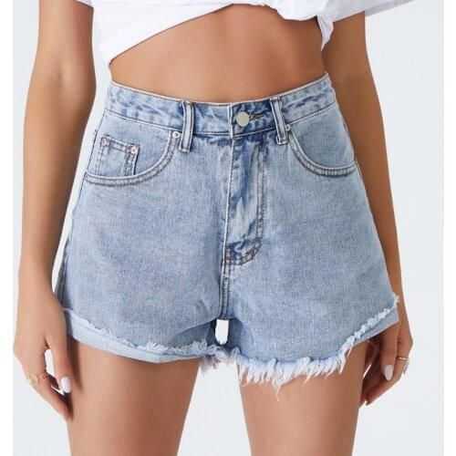 High Waist Jean Shorts Women Summer Loose Casual Short Jeans New 2021 Korean Style All-match Ladies Denim Short Pants 4a15017