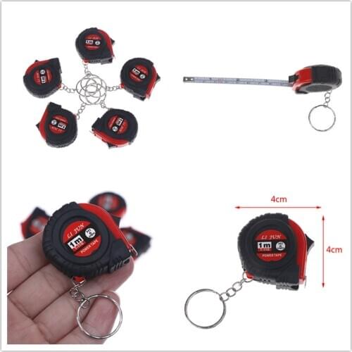 1PC 1M Keychain Retractable Ruler Heart-shaped Tape Measure Portable Mini Retractable Tape Measure Ruler Pull Ruler