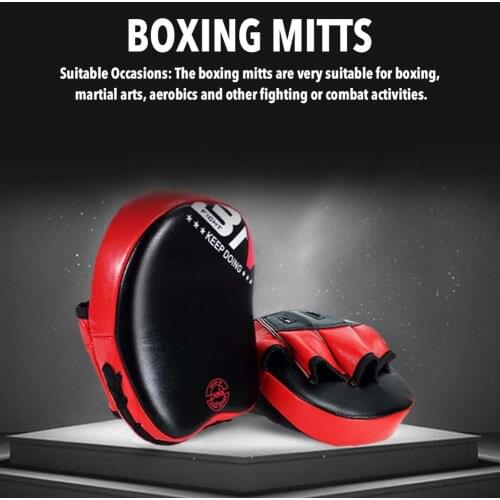 1pc Boxing Mitts Professional Thickened Curved Focus Leather Training Hand Pads Ideal Kick Boxing Gloves For Muay Thai Kick