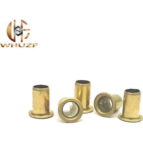 100pcs M2.3*3/4/5/6/7/8 mm Hollow Copper rivet Bronze rivets Cross hole Brass rivets Single tube DIY accessories