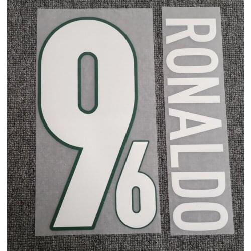 1998 #9 Ronaldo Nameset Soccer Printing Iron On Transfer Patches