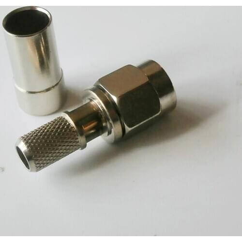 1X Pcs RP-SMA RPSMA RP SMA Male Window Crimp for LMR195 RG58 RG142 RG223 RG400 Cable Plug Nickel Plated RF Connector Adapters