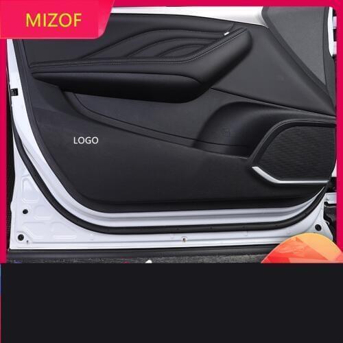 4PCS Carbon Fibre Leather Doors Anti-Kick Protective Mat Pad For Great Wall Haval Hover F7 F7X CAB181