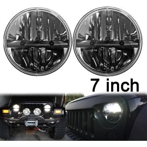 7 inch round led car headlight for Jeep Wrangler Jk Cj Tj Offroad Motorcycle Hi-Lo Beam H4 LED headlamp