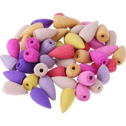 10pcs/bag Natural Tower Incense Incense Cones Sandalwood Air Purifying Backflow Incense Air Freshener Bedroom Home Toilets Decor