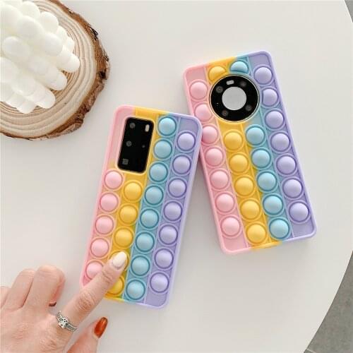 NEWEST Reliver Stress Fidget Toys Push Bubble case for HUAWEI P30 P40 MATE 40PRO NOVA7 8 Antistress Game cover Adult kids