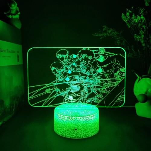 Anime Attack on Titan Figure LED Sensor Night Lights Manga Shingeki No Kyojin RGB Flashing Cool Gift 3D Lamps Bedroom Decor