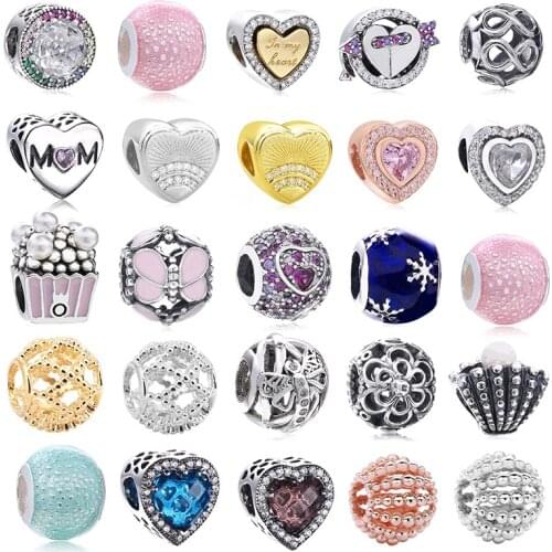 CHIELOYS 2pcs/lot Fashion Cartoon Charms Beads Pendant Fits Brand Bracelet&Necklace For Women DIY Lovers Jewelry Making