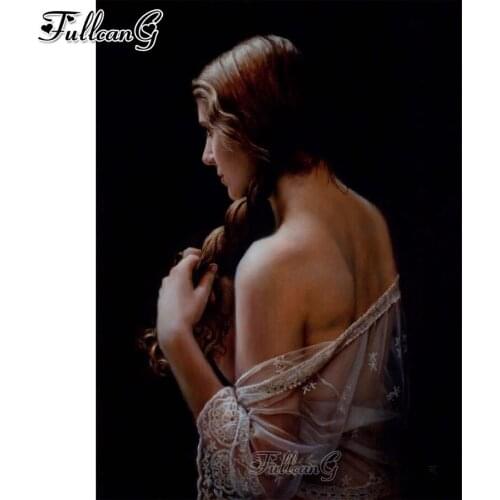 FULLCANG Sexy Girls 5d diy diamond painting cross stitch full square round drill rhinestone embroidery kits wall decor FG0110