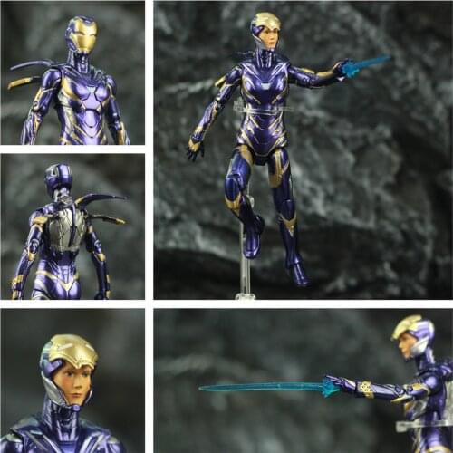 ZD Toys Marvel Avenger 4 Endgame Iron Man Rescue Pepper Potts 7" 17cm Action Figure Ironman Legends Lady Purple Armor Doll Model