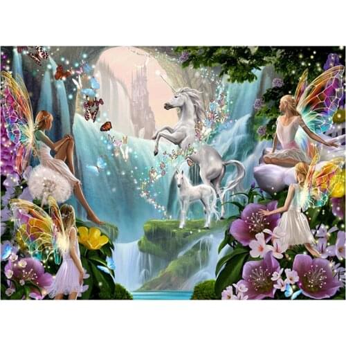 5D Diy Diamond Painting fairy butterfly elf Full Square Round Diamond Embroidery unicorn Home Decor Picture Of RhinestoneZP-2277