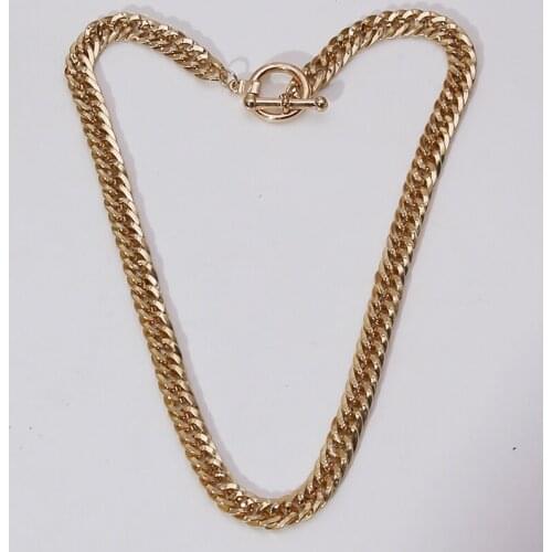 Curb Chain Classic Golden Gold Buckle Thick Chain Choker Necklace For Women Chunky Miami Cuban Chain Necklace Hip Pop Men Girl