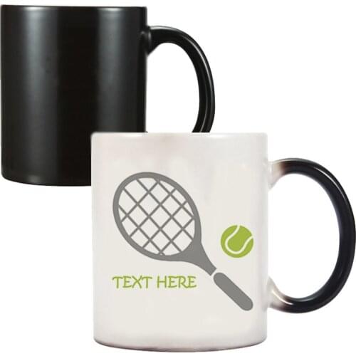 Tennis lovers custom coffee mug Personalised Name tea cup 11oz Ceramic friends Birthday Gift Coffee Mug Milk Cup
