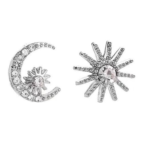 Korean style fashion moom star earrings for women jewelry Hoop clips Punk earrings Punk Vintage goth lrregular sun earrings