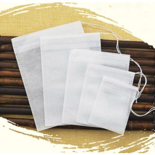 Tea Bags 100Pcs/Lot Empty Scented Drawstring Pouch Bag 5*7CM Seal Filter Cook Herb Spice Loose Coffee Pouches Tools