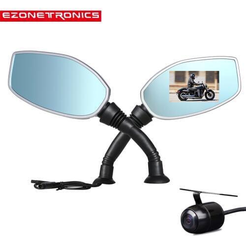 Motorcycle Dvr With Tow Cameras Rear View Mirror Auto Digital Video Recorder Dash Cam Camera registrator for Motorcycle