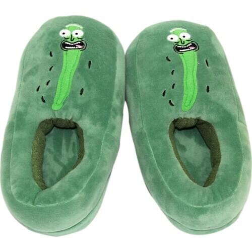 28cm Rick Pickle Rick Skellington Soft Plush Slippers Hot Bedroom Shoes Soft Stuffed Toys Dolls