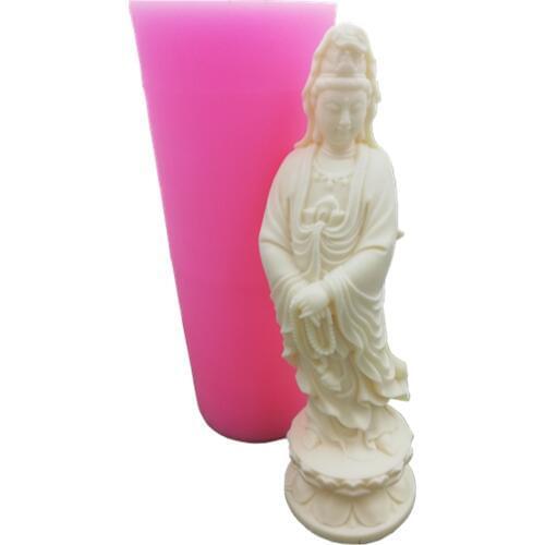 New Buddha Candle Mold Avalokitesvara Design Silicone Mold for Candle Making Decorating Aroma Gypsum Resin Crafts Clay Molds