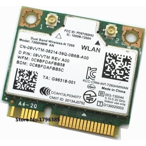 SSEA Wholesale Wifi + Bluetooth 4.0 Wireless Mini PCI-E Card For Intel Dual band Wireless-N 7260 7260HMW AN 2.4G/5Ghz 300 Mbps