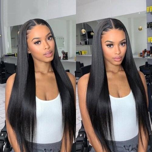 13x4 Straight Lace Front Wig Human Hair Wigs For Women Pre Plucked Transparent Lace 30 Inch Frontal Bone Straight Wig