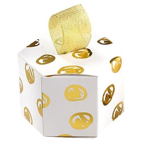 Gold Foiling Gift Bag Box for Party Baby Shower Paper Chocolate Boxes Package/Wedding Favours candy Boxes