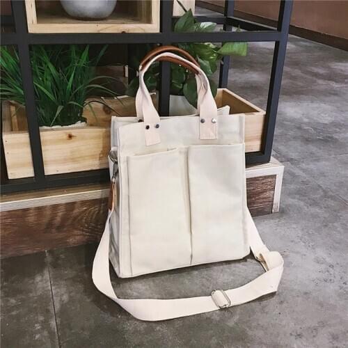 Women Shopping Bag Female Canvas Cloth Shoulder Bag Environmental Storage Handbag Reusable Foldable Bag