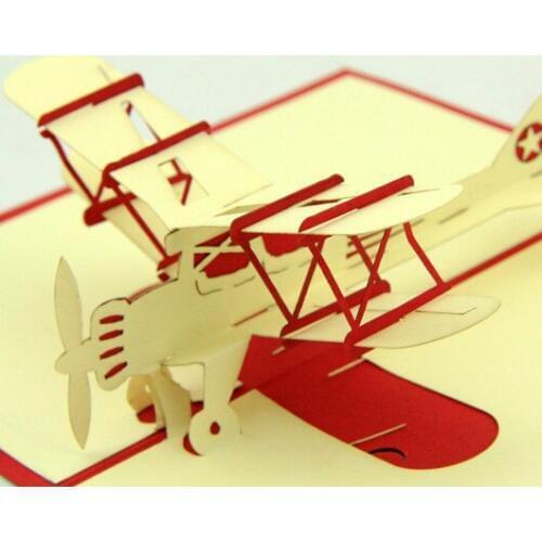 Qubiclife retro 3D stereo cards handmade custom aircraft I wish you a happy voyage. cards