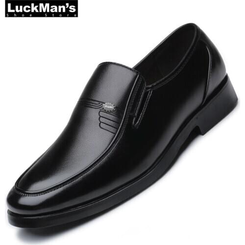 Luxury Brand Men Leather Formal Business Shoes Male Office Work Flat Shoes Oxford Breathable Party Wedding Anniversary Shoes
