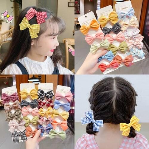 5 Pcs/Set Cute Baby Hair Clips Flower Lattice Bows Kids Girls Hairpins Dot Children Headwear Barrettes Baby Hair Accessories