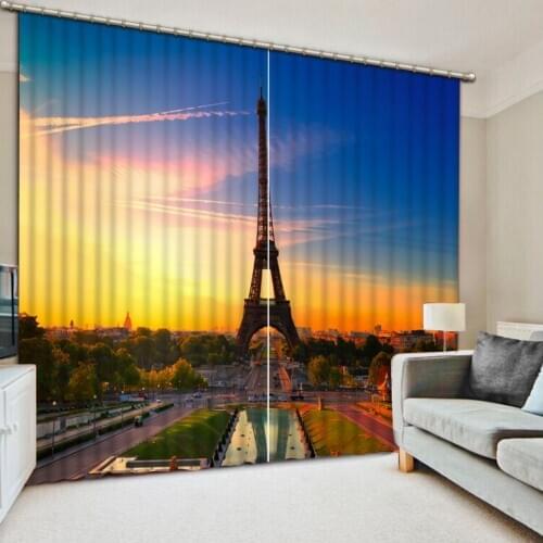 Modern Home Decoration Living Room 3d Curtains Blackout for Living Room Kids Bedroom Fabric tower curtains
