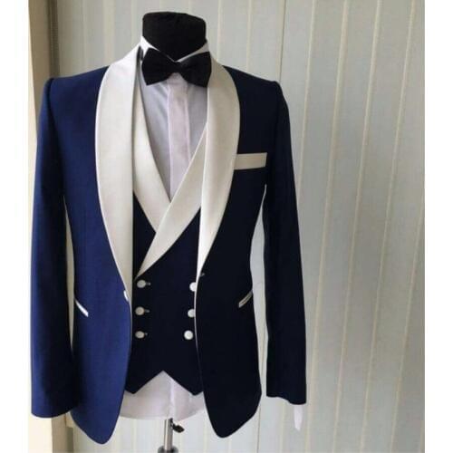 TPSAADE Customized latest design lapel Jacket fashion business slim Fit suit groom wedding ball dress high quality 3 piece set