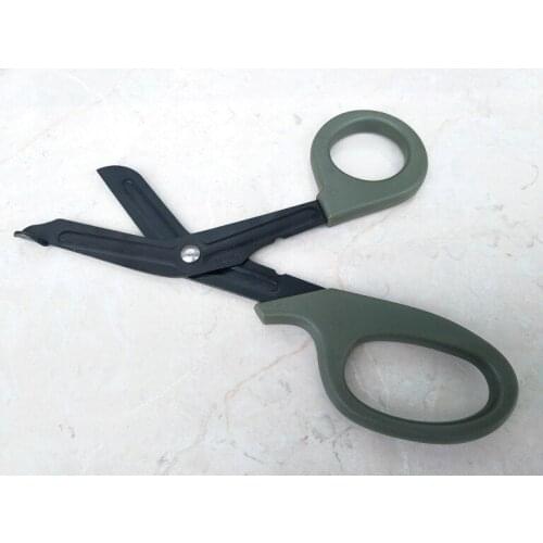 Outdoor catch-emt with small teeth survival and rescue scissors medical first aid canvas scissors field survival equipment