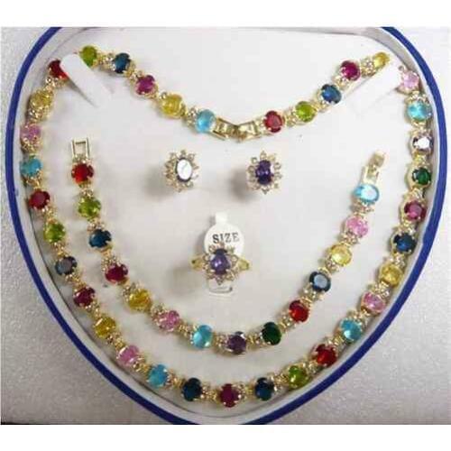 Jewerly Selling New - noble natural multicolor zircon jewelryset Jewelry jade crystal zircon