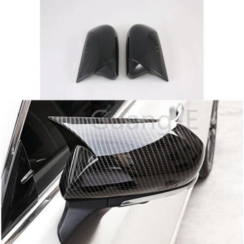 For Toyota Prius 2019 2020 Car Back Rear View Rearview Side Door Mirror Cover Stick Trim Frame Eyebrow Part 2pcs