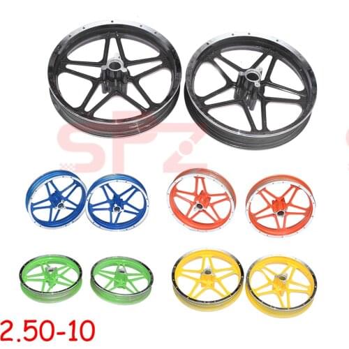 Motorcycle parts 2.50-10 high quality aluminum alloy 2.50-10 inch front wheel and rear wheel set of rim wheel hub assembly