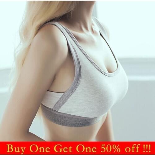 2019 Womens Running Bra V back High Stretch Skin-Friendly Sports Fitness Gym Wear Push Up Bra Cotton Super Soft Workout Tops