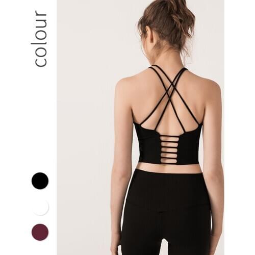Womens sports bra shockproof running gathering sports underwear womens fitness beauty back quick-drying yoga vest