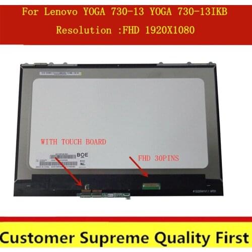 FHD 140"For Lenovo YOGA 730-13 LCD touch digitizer assembly YOGA 730-13IKB 81CT 730-13IWL 81JR with frame 5D10Q89746 32955790997