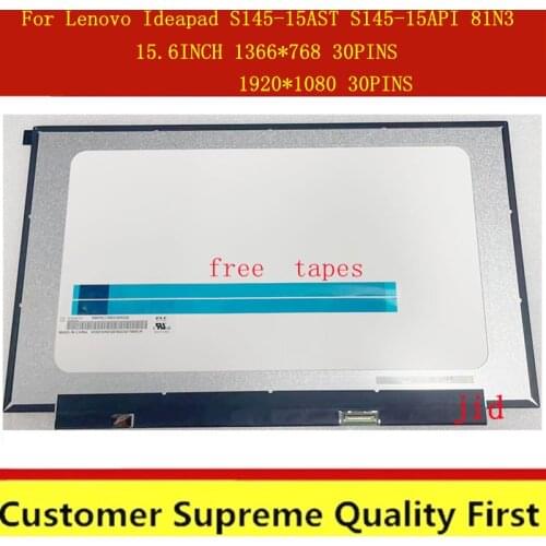 15.6'' Laptop LCD Screen LED Display Matrix 30Pin FHD 1920X1080 Matte Replacement For Lenovo Ideapad S145-15AST 81N3