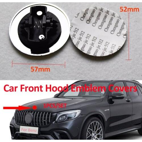 1pcs 57mm 5.7cm Auto Car Front Hood Emblem Cap Auto Head Bonnet Label Cover Blue Wheat for W124 W201 W202 W212 W220 W205 GLA CLA