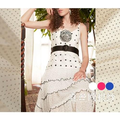 100% Pure mulberry silk Organza pure Wave point world hard silk clothes A71