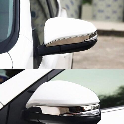 2PCS SUS304 Stainless Steel Rearview Side Mirror Cover Trim for Toyota RAV4 2013-2017
