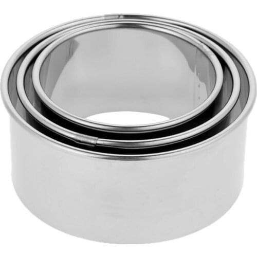 3pcs/set Stainless Steel Round Dumplings Wrappers Molds Set Cutter Maker Tools Round Cookie Pastry Wrapper Cutting Maker Tool
