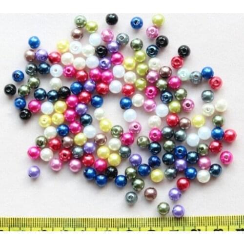 3000pcs plastic Variety Colors Acrylic Resin Plastic Pearls 6mm diy wholesale free shipping